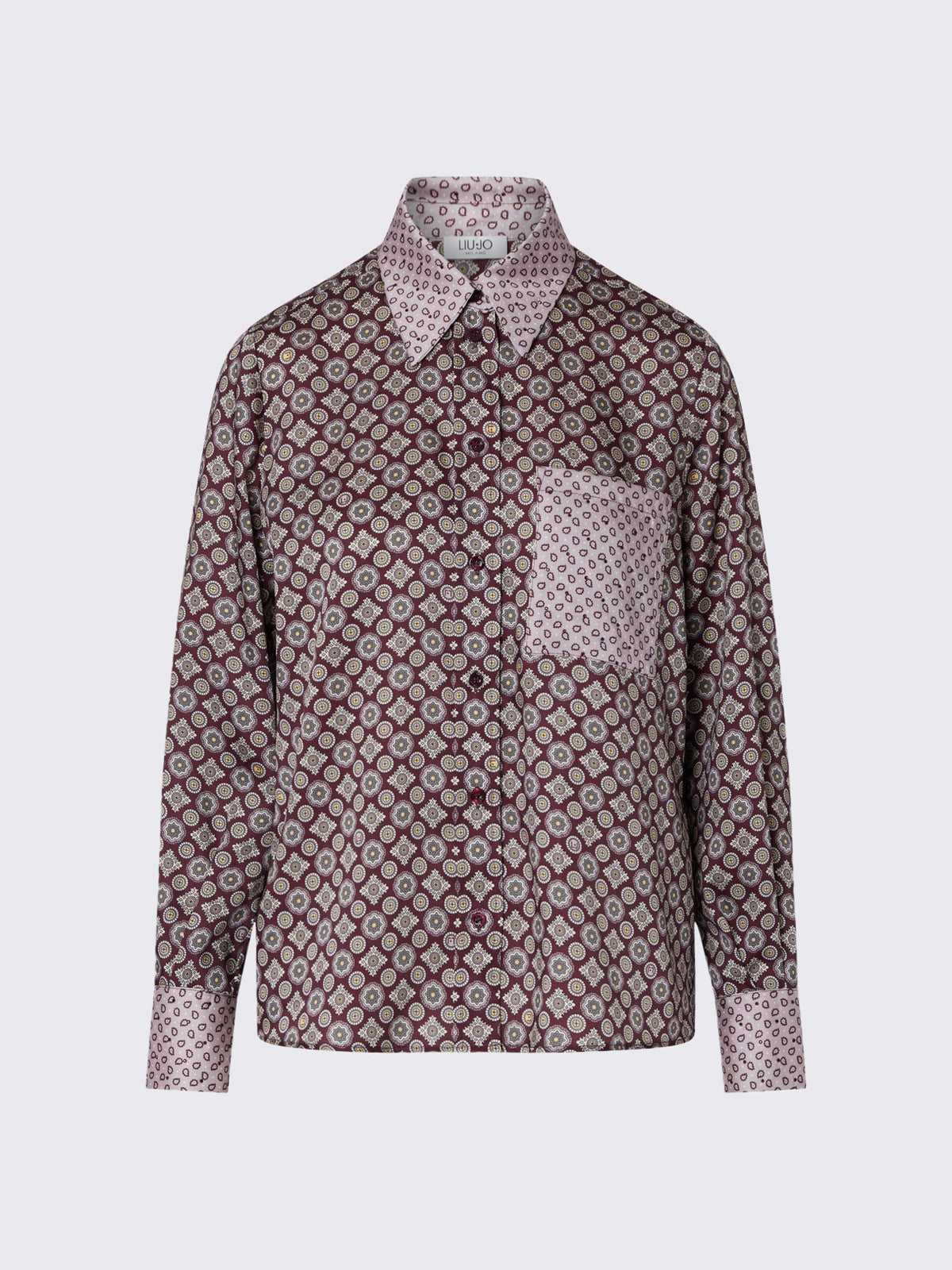 Liu Jo White Women's Printed Twill Shirt - Big erg Geom