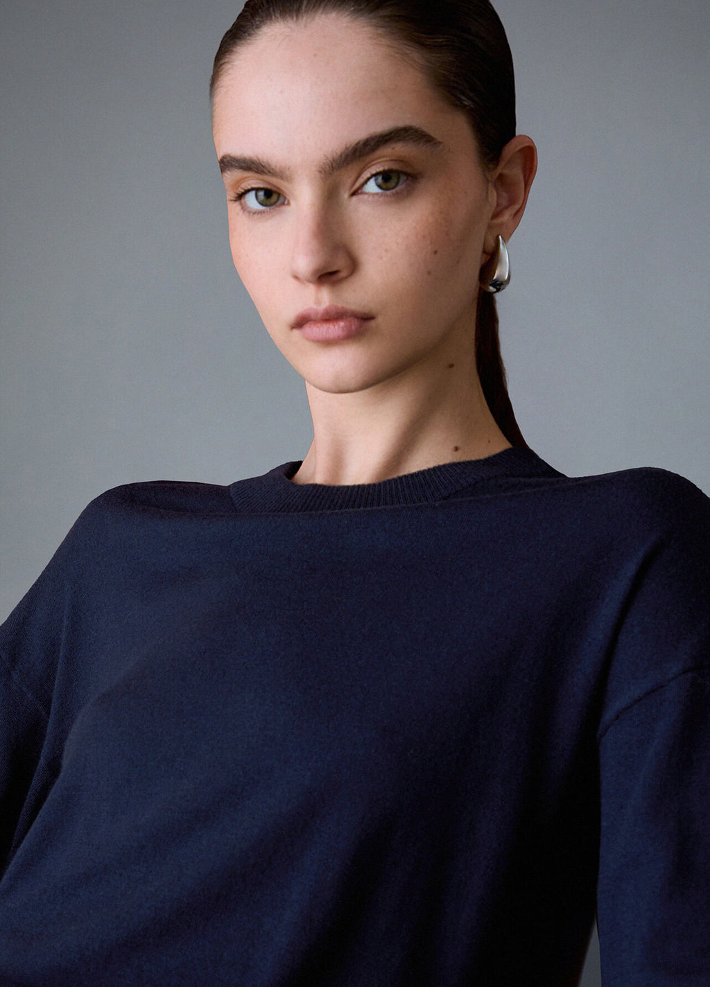 Liu Jo White Wool Blend Sweater - Nuit Noir/Dark Blue