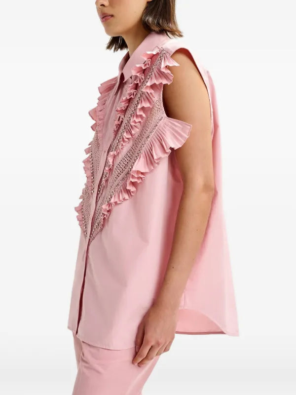 Essentiel Antwerp Jeendarlene Only Frills Shirt Seashell Pink
