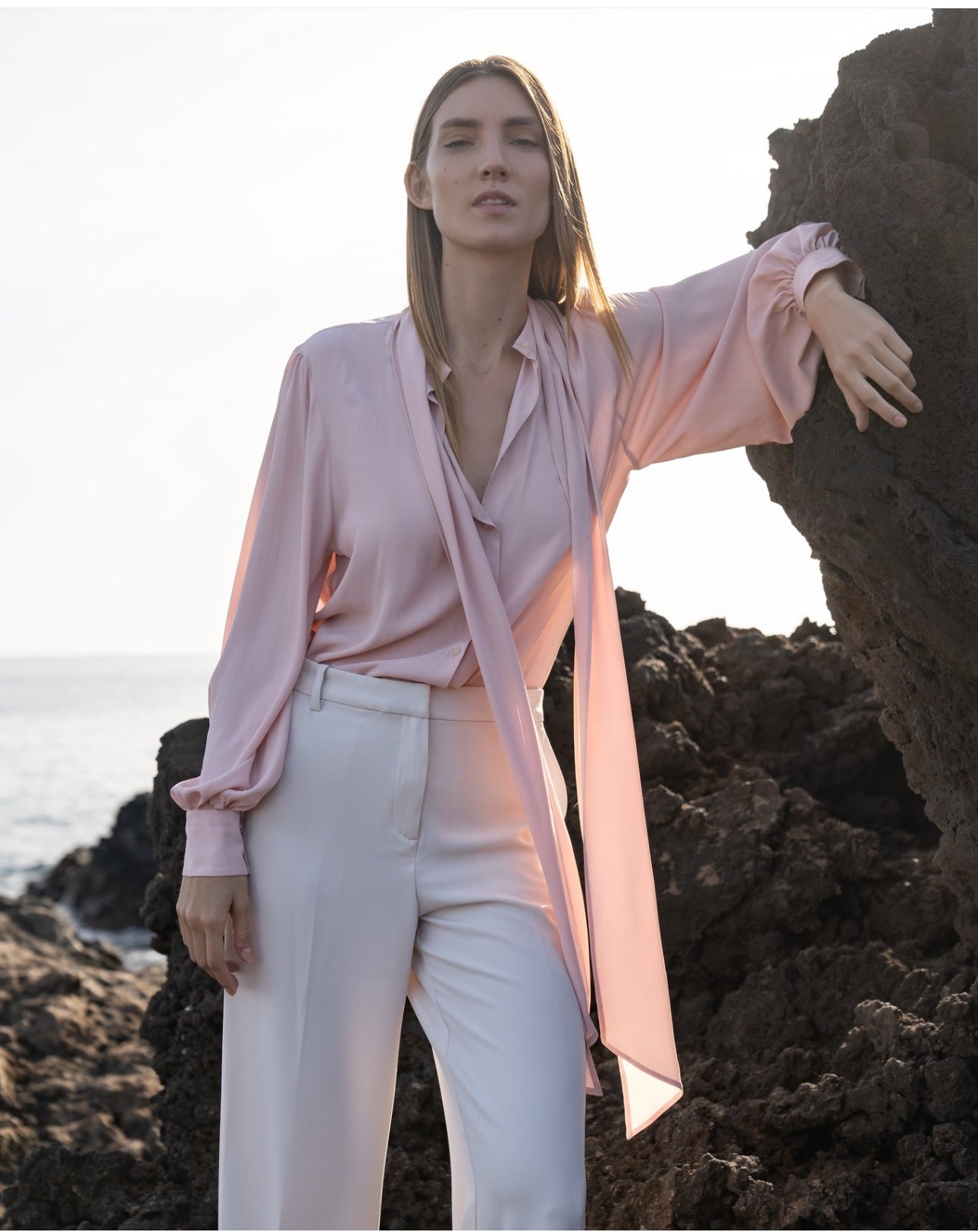 Emanou Alexandra Silk Blend Relaxed Fit Blouse