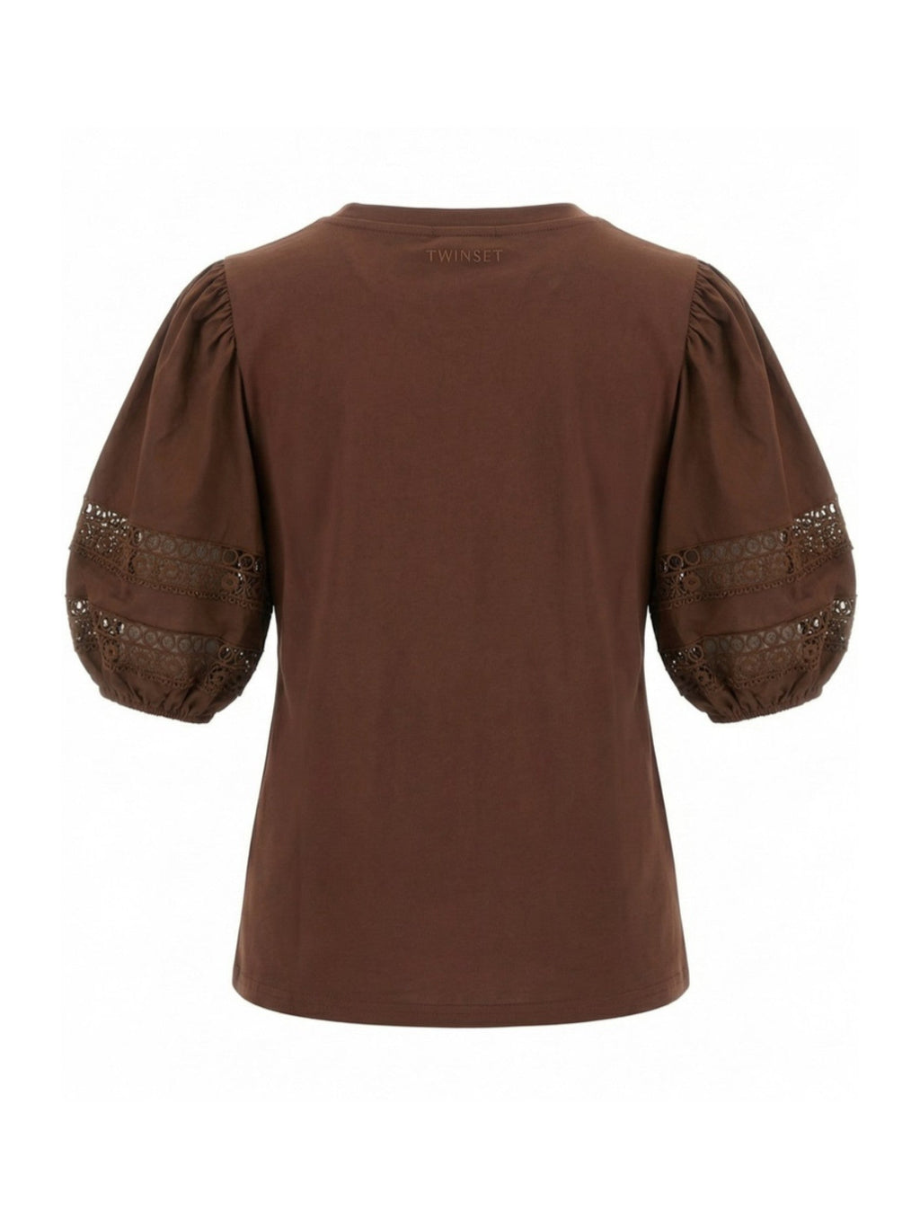 Twinset Top Lace Sleeve Coffee Liqueur