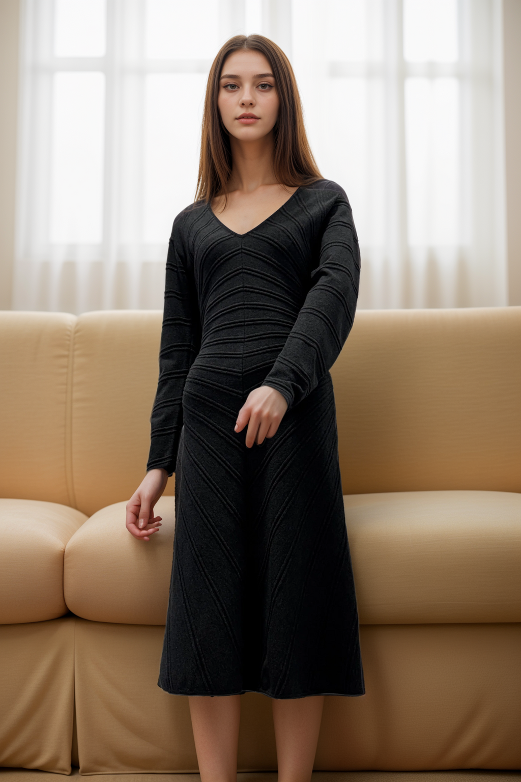 Robe en tricot côtelé Twinset