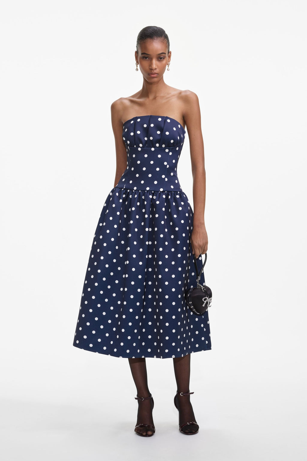 Robe midi en satin Self-Portrait