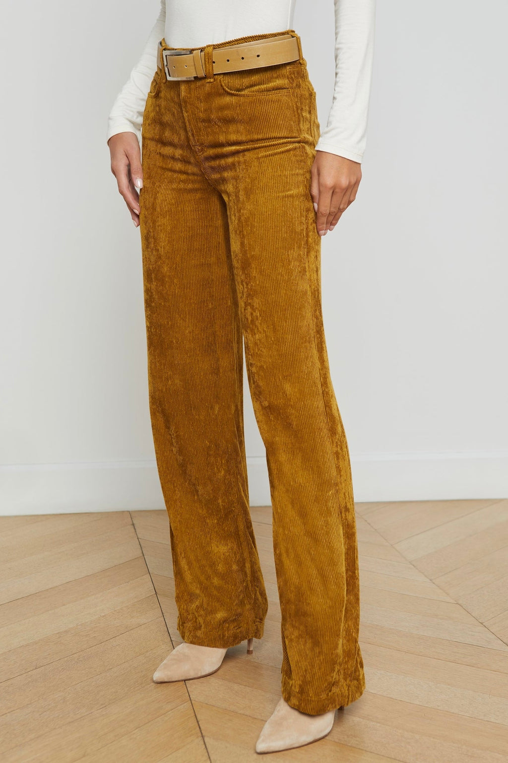 Pantalons à jambes larges côtelés L'Agence Scottie