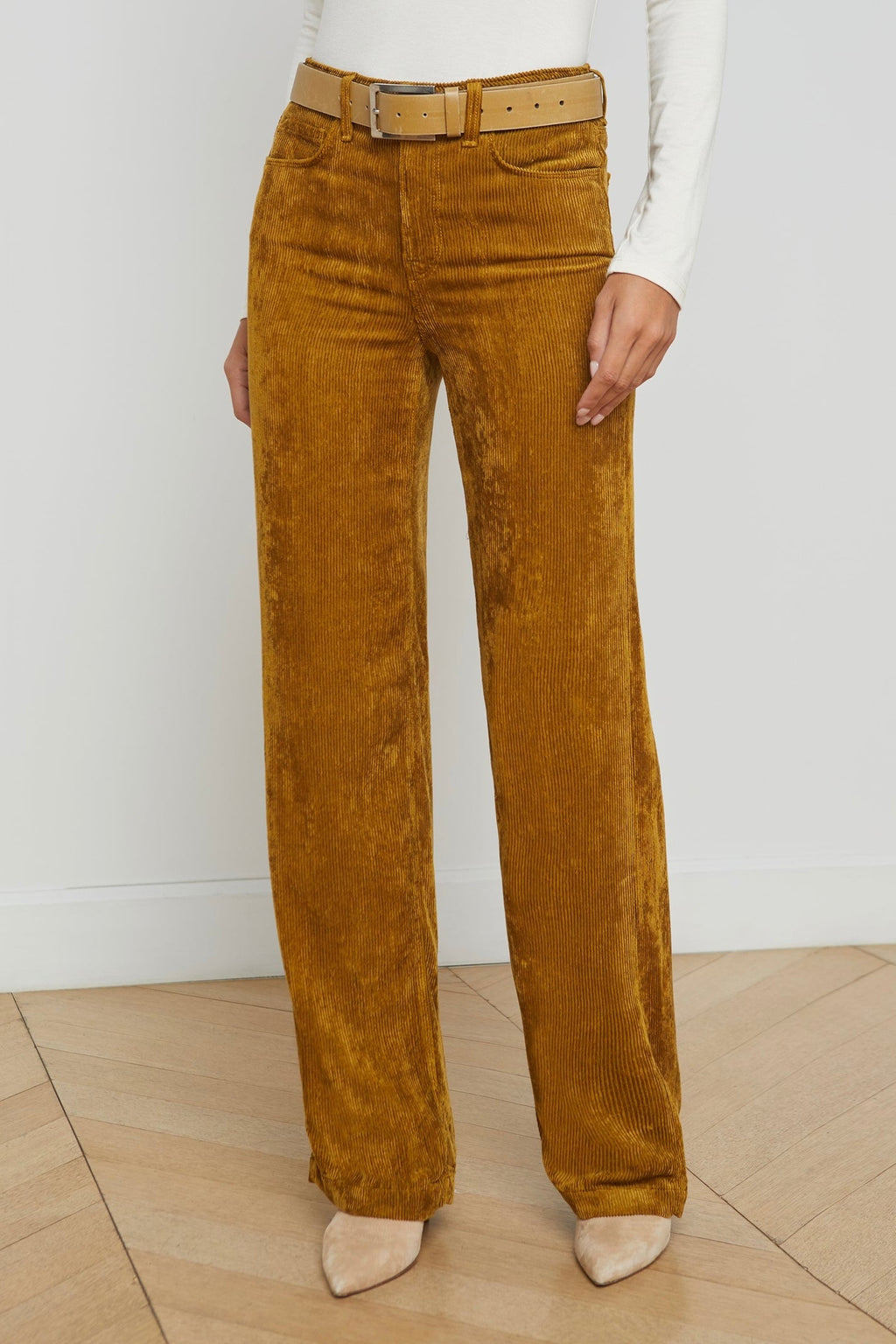 Pantalons à jambes larges côtelés L'Agence Scottie