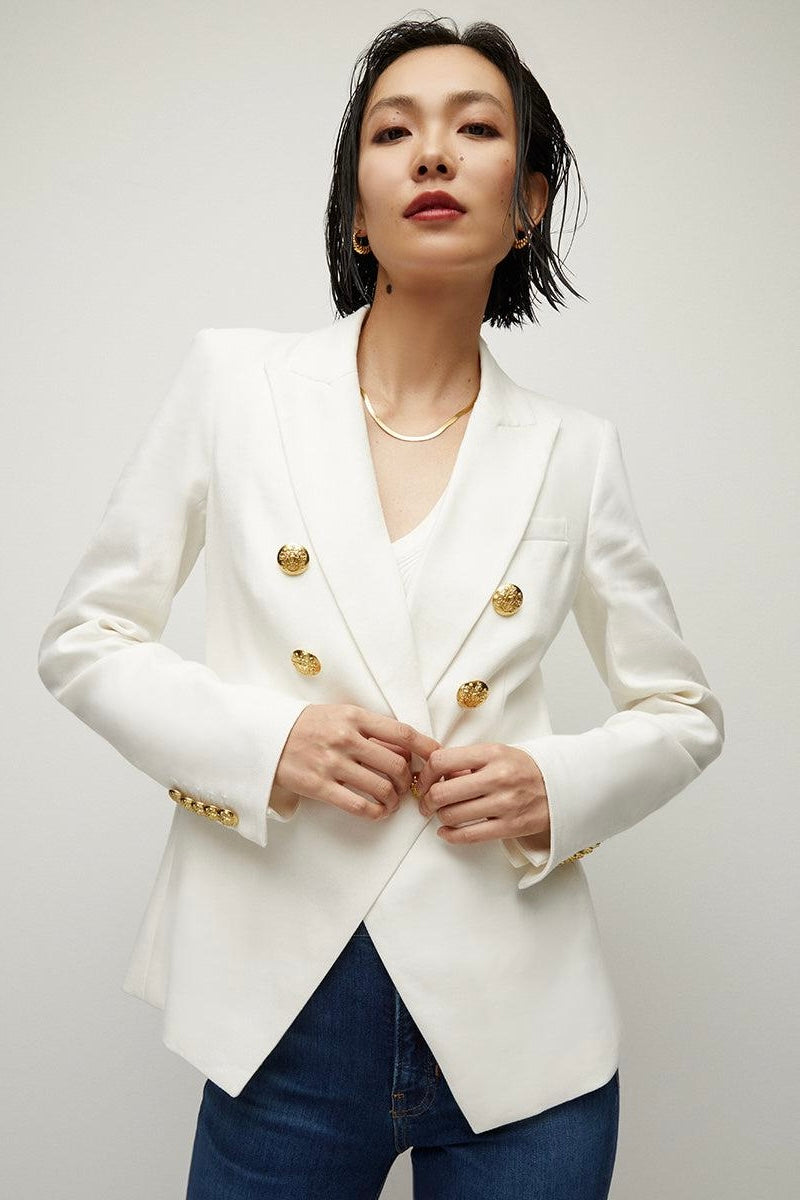 Veronica Beard Miller Dickey Jacket Off-White Gold