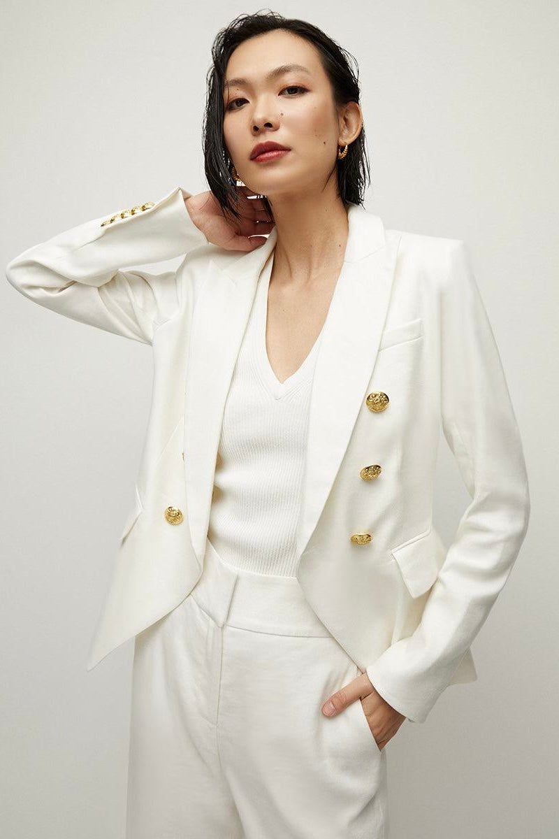 Veronica Beard Miller Dickey Jacket Off-White Gold