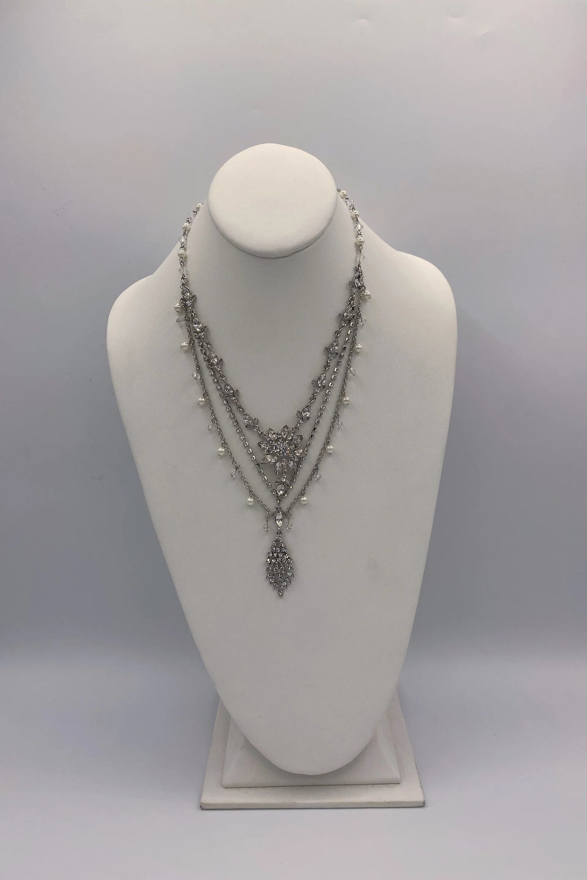 Elen Henderson Crystal Pattern Necklace - Silver/Crystal