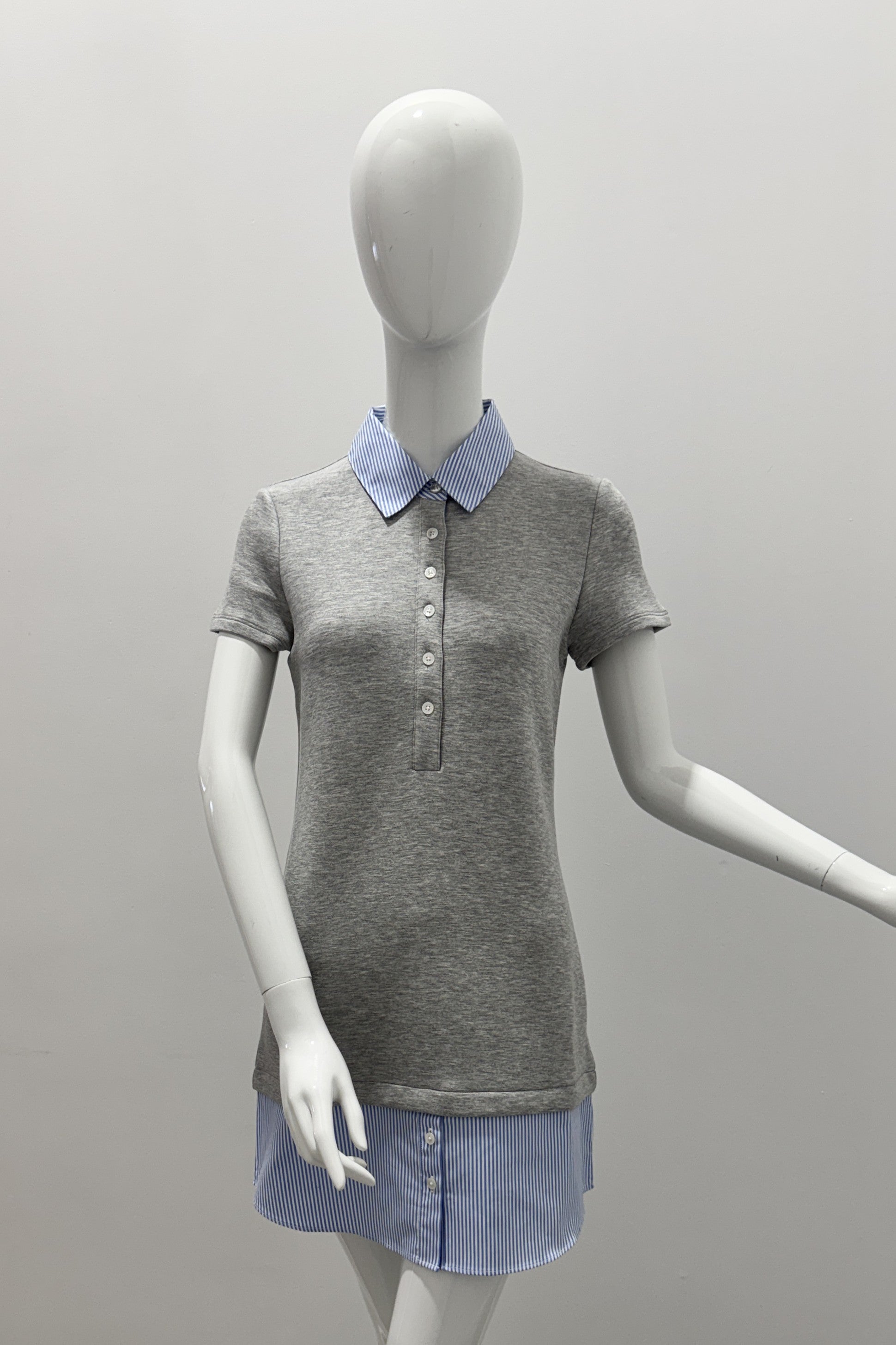 Veronica Beard Kenwood Mixed Media Dress Light Heather Grey