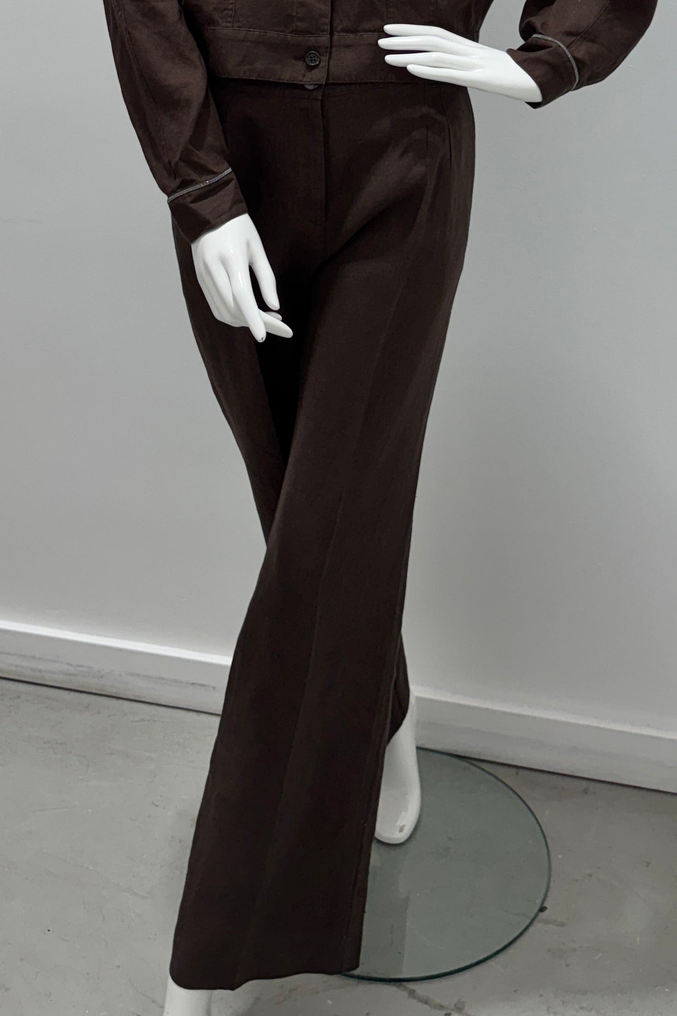Purotatto Classic Linen Trousers Cocoa