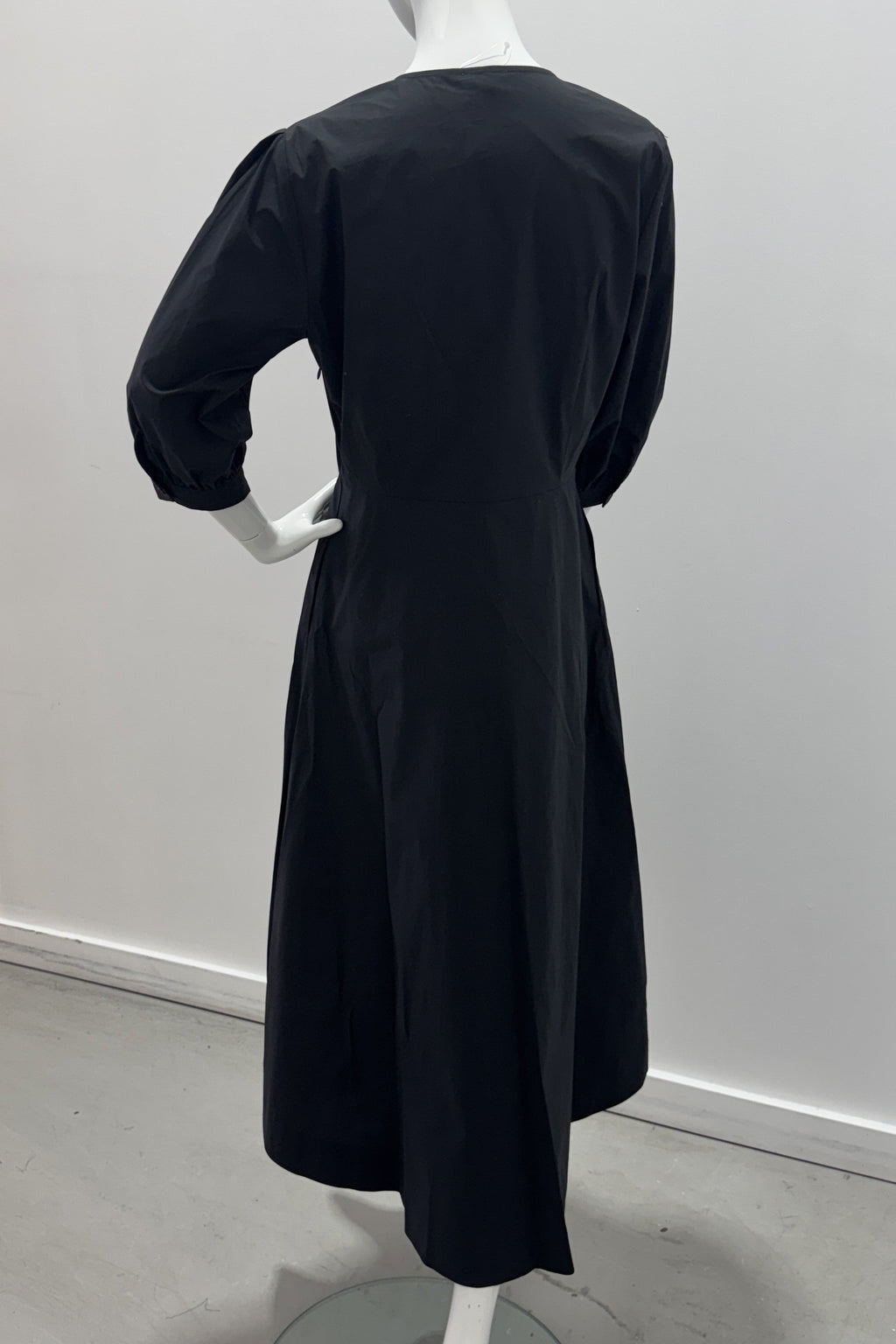 Marella Poplin Cotton Dress With Belt Black