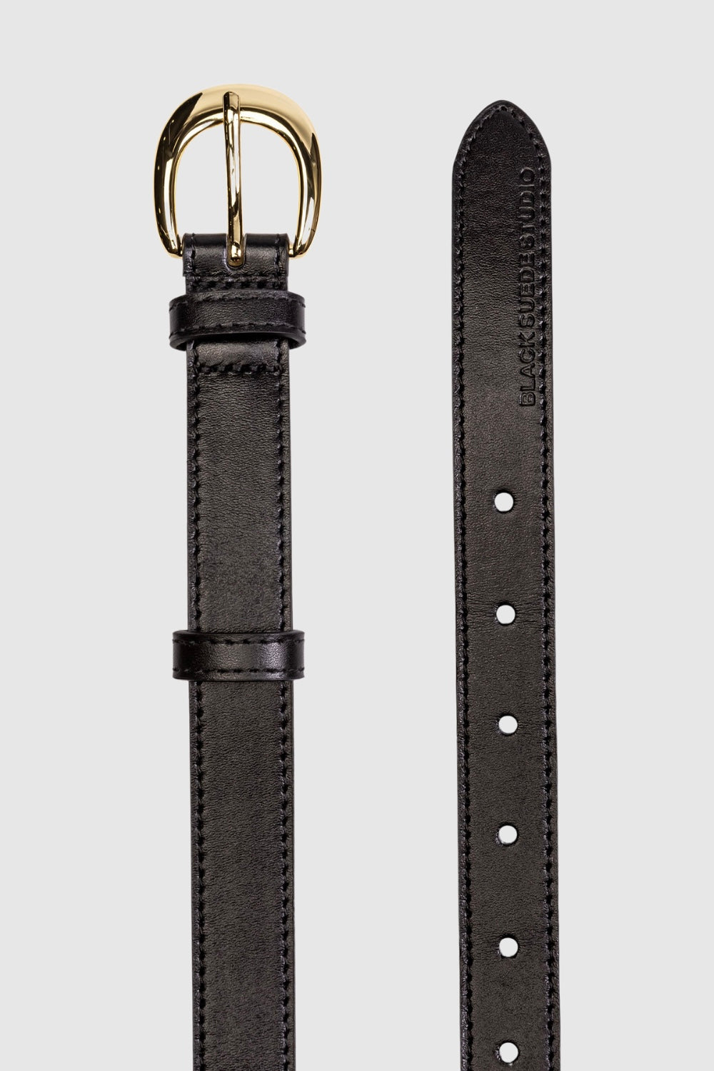 Ceinture en daim noir en forme de demi-lune Studio