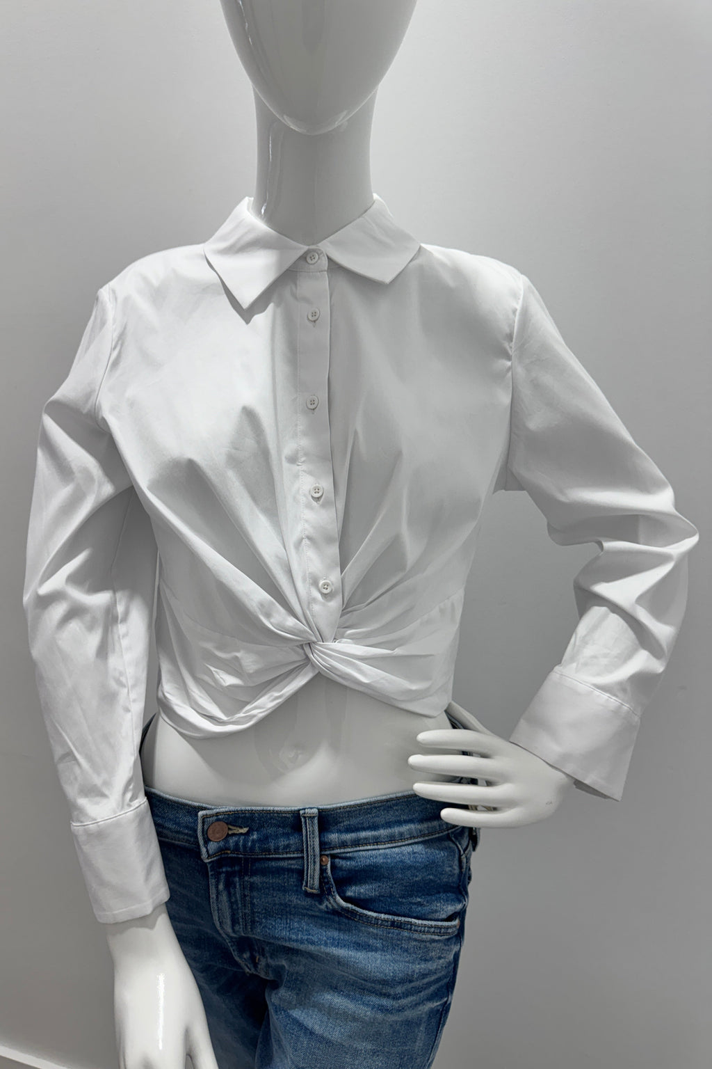 Alice + Olivia Phebe Twist Top Off-White