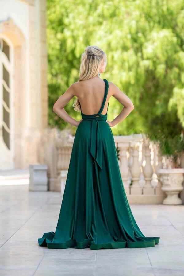 Jessica Angel Jersey Open Back Multi Tie Dress Gown