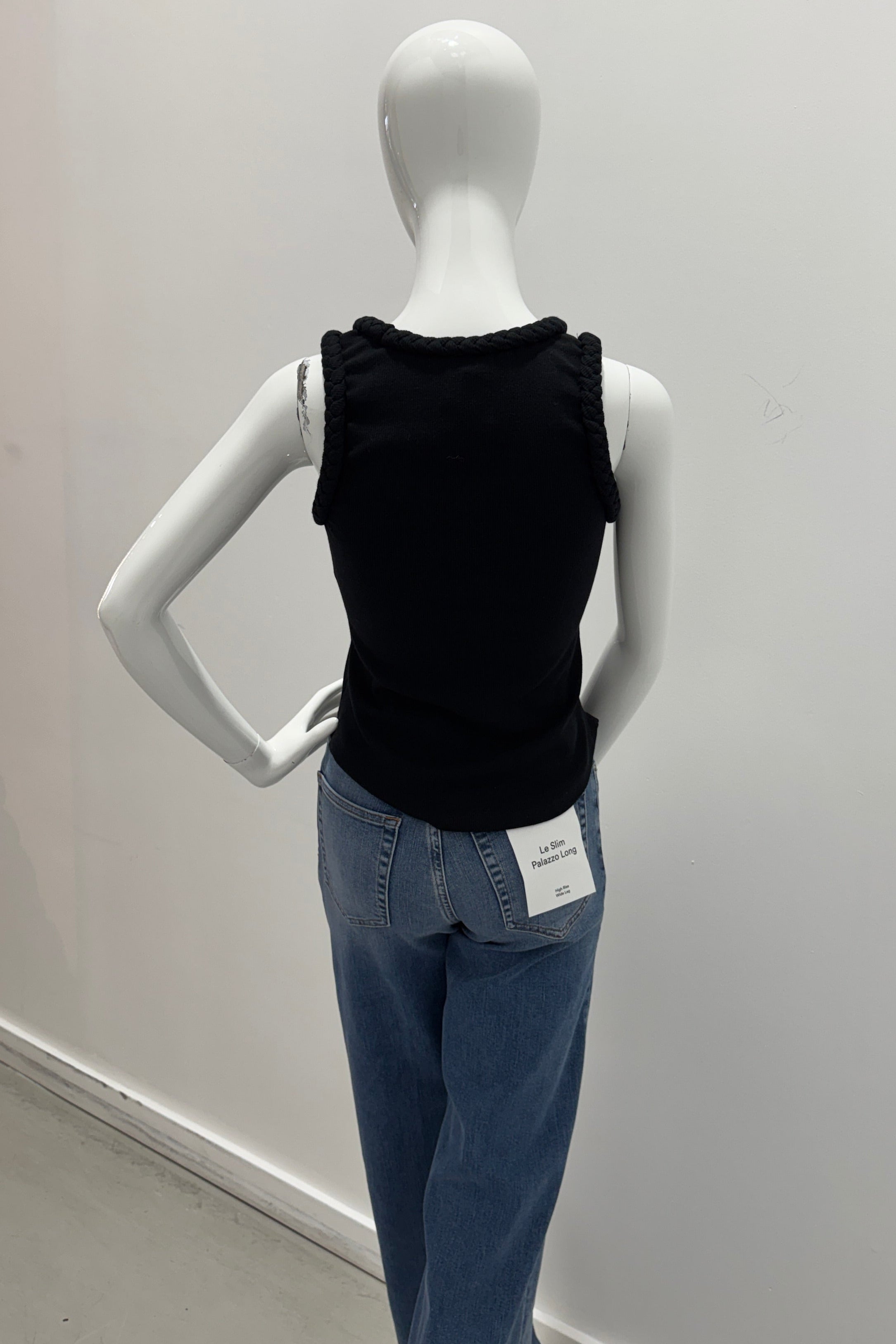 Cinq A Sept Braided Tank Top Black
