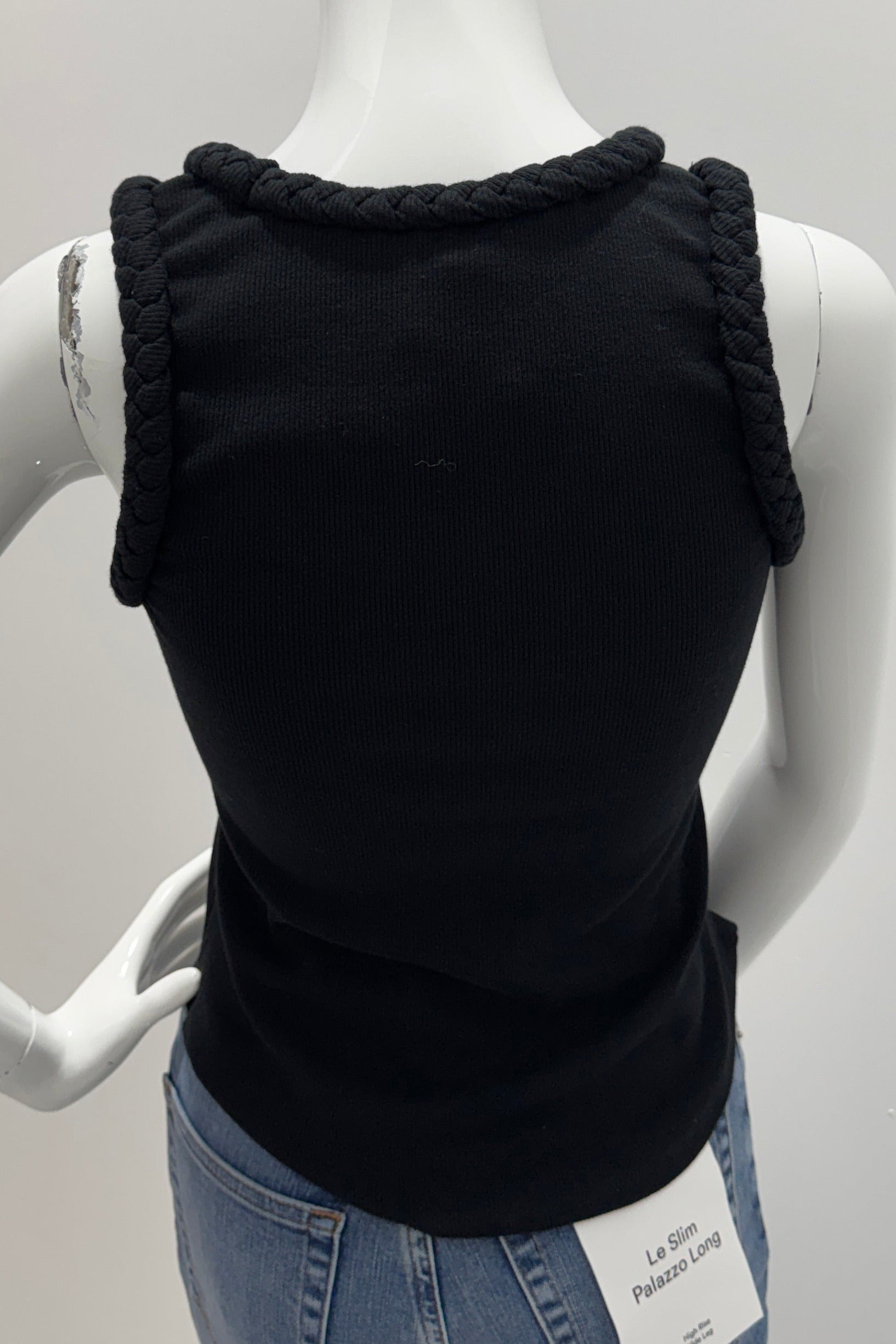 Cinq A Sept Braided Tank Top Black