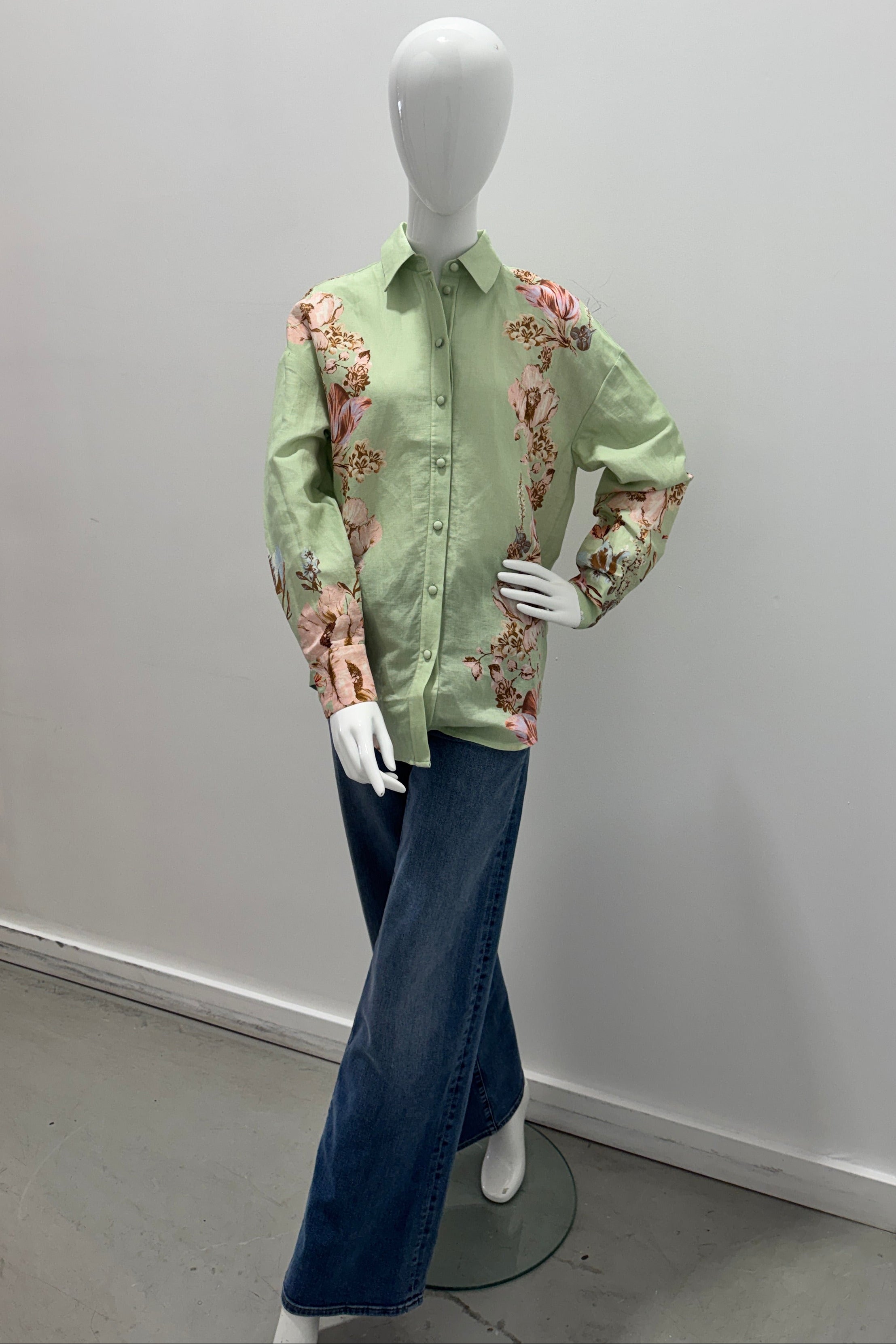 Hemant & Nandita Over Sized Shirt Green