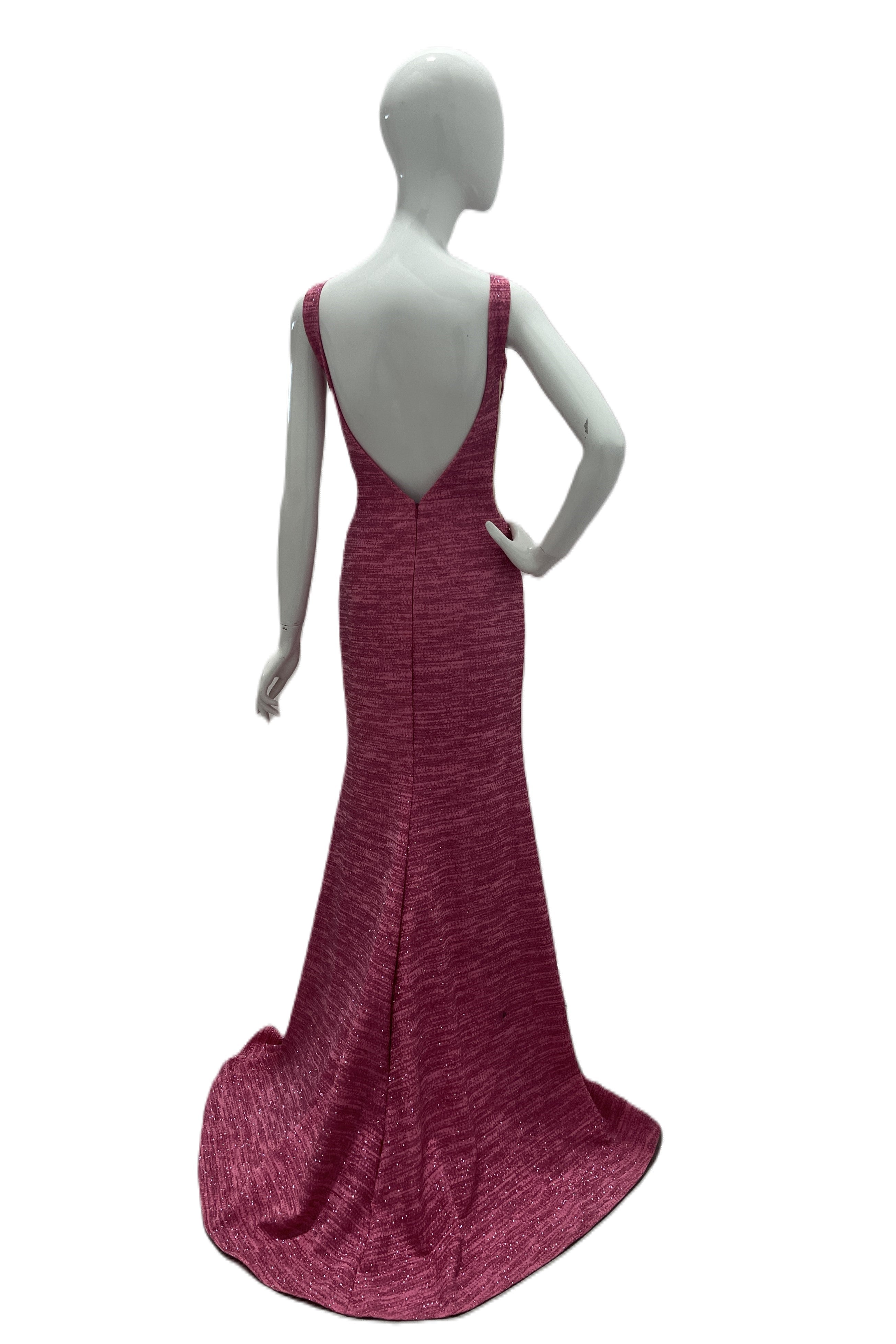 Robe longue ajustée Jovani en V avec fente haute