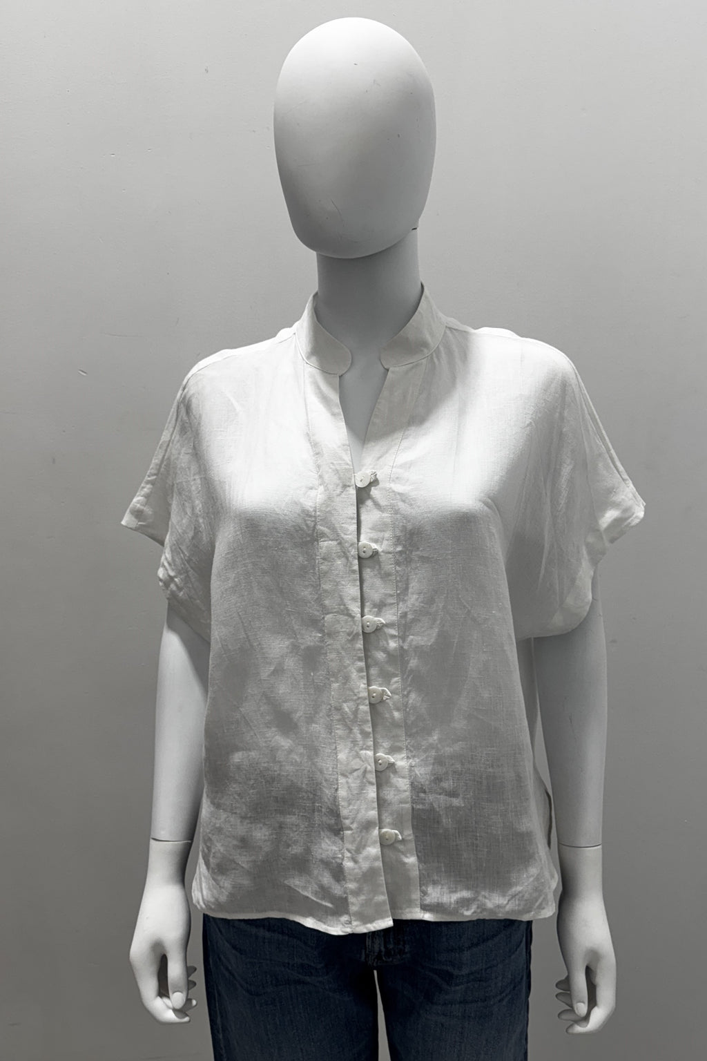 Mary N Max Short Sleeve Linen Blouse