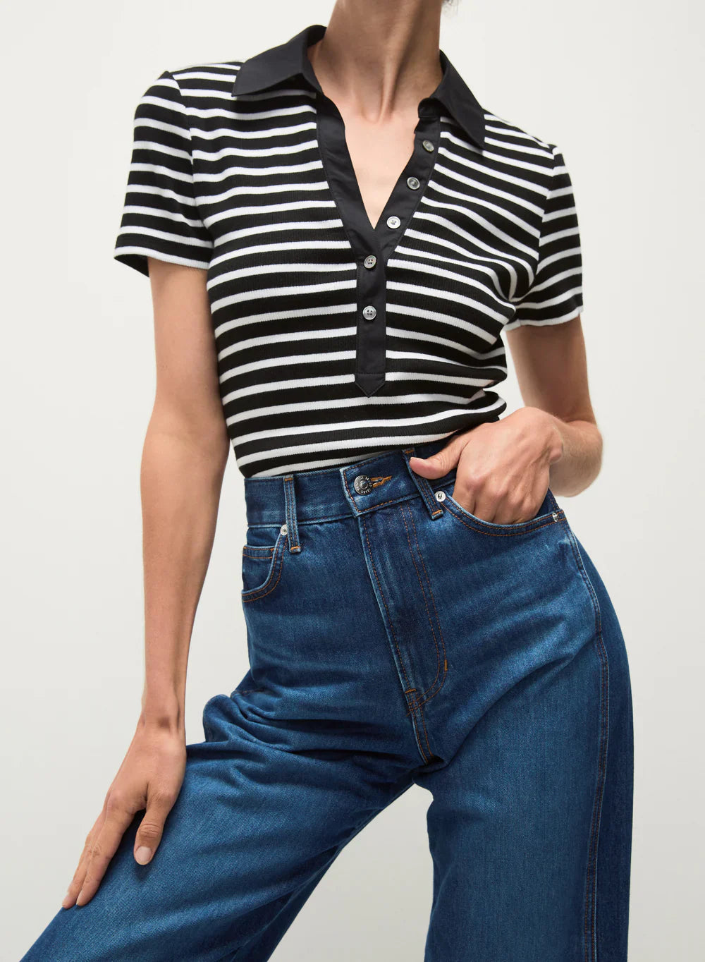Veronica Beard Kearney Button-Down Tee