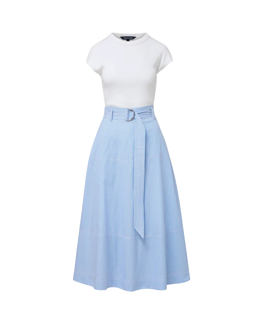 Veronica Beard Belmar Mixed-Media Midi Dress