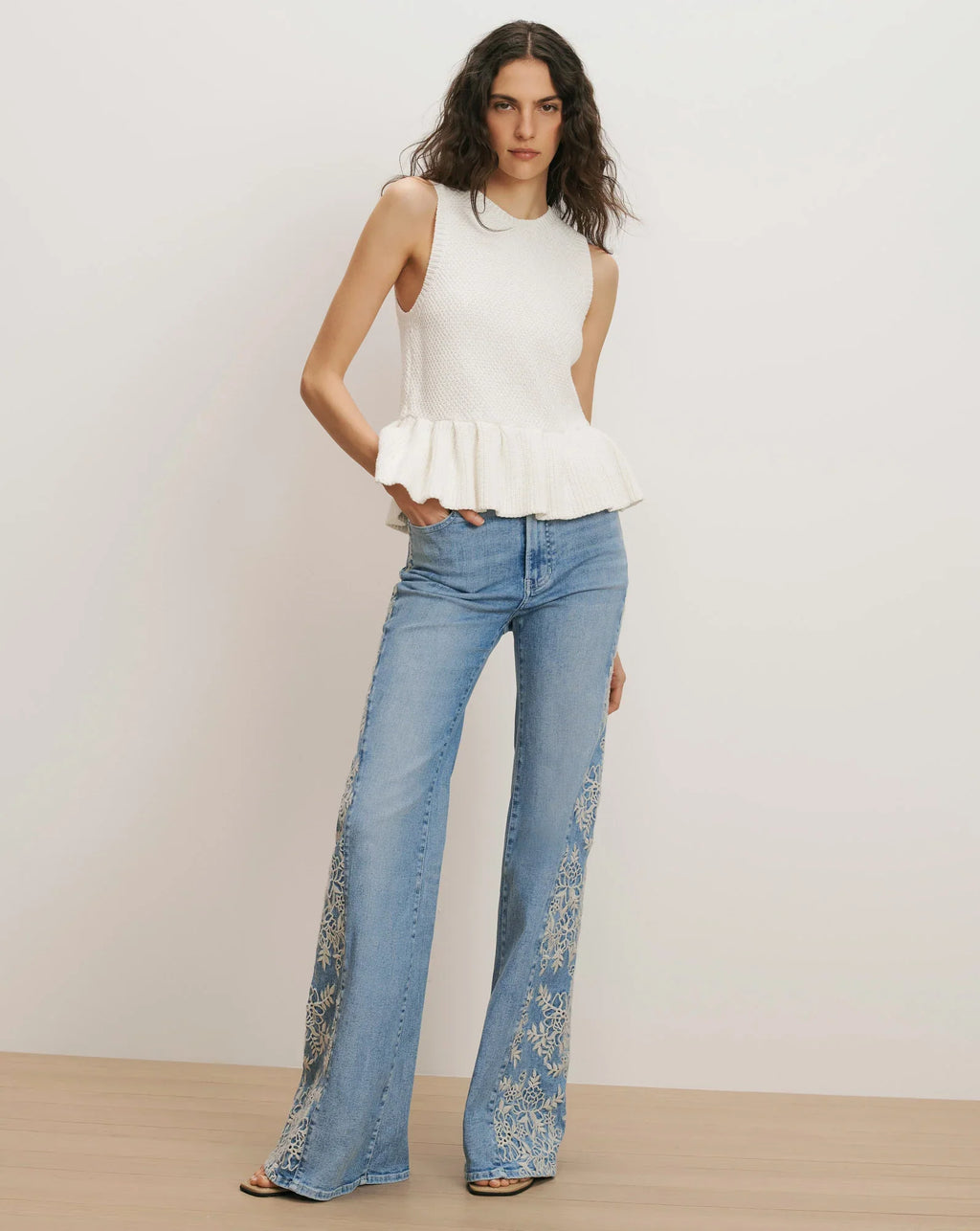 Veronica Beard Nemyah Peplum Tank Top