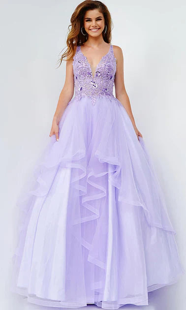 Robe en tulle à corsage orné Jovani