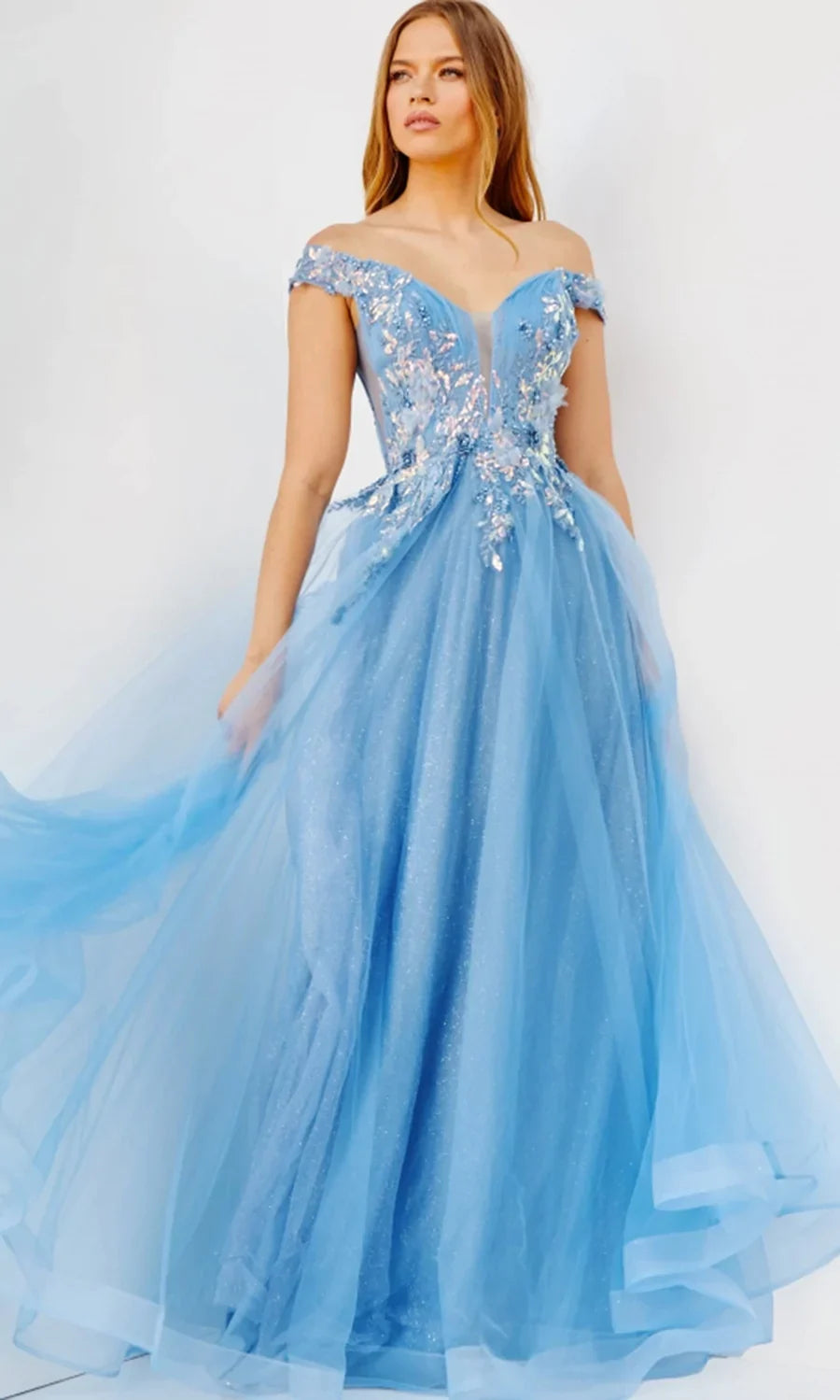 Robe Jovani en tulle à épaules dénudées