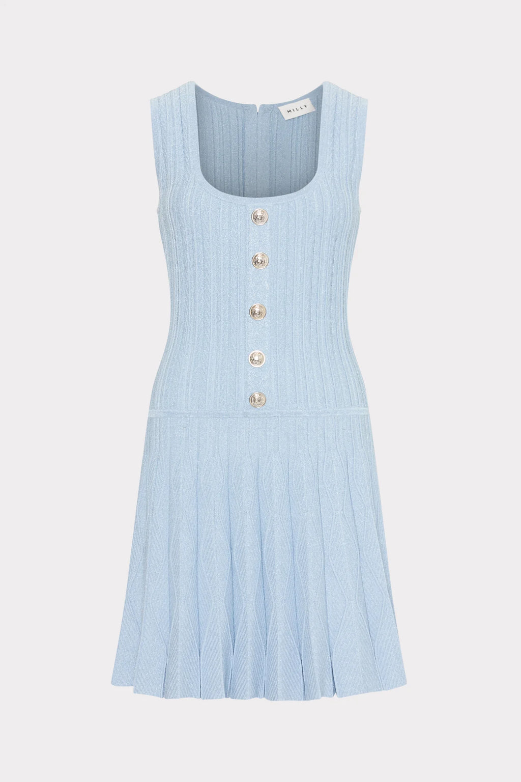Milly Wave Godet Flare Knit Mini Dress