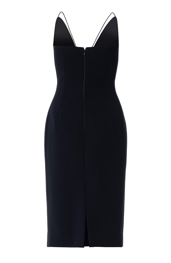 Robe de cocktail à fines bretelles et col en V Lucian Matis