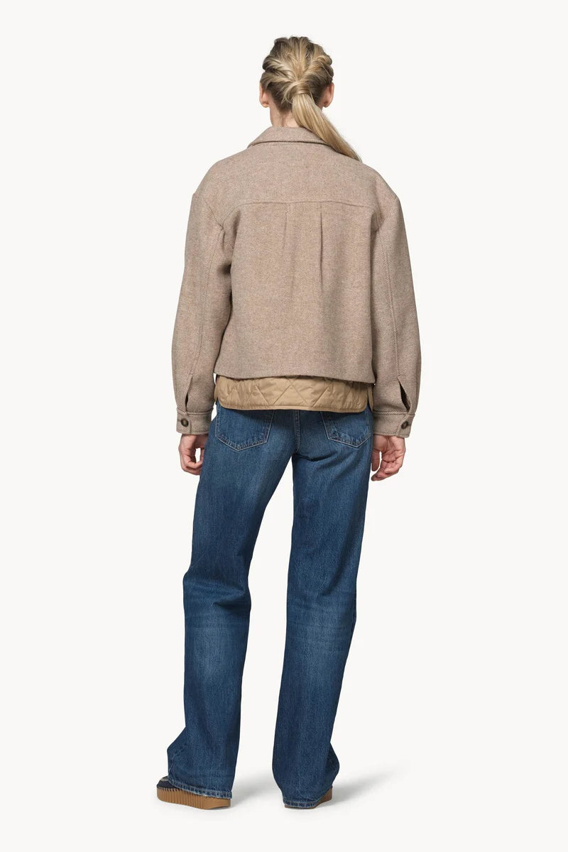 Ilse Jacobsen Short Buttoned Jacket - Greige