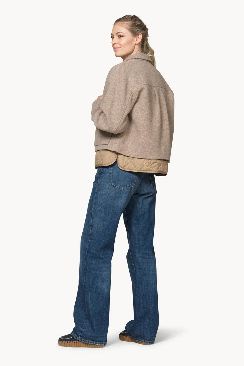 Ilse Jacobsen Short Buttoned Jacket - Greige