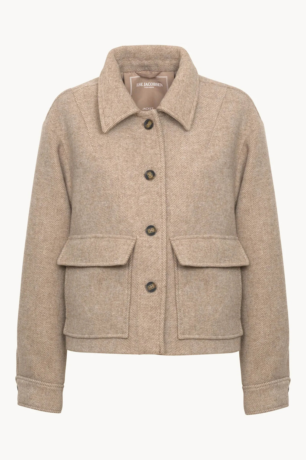 Ilse Jacobsen Short Buttoned Jacket - Greige