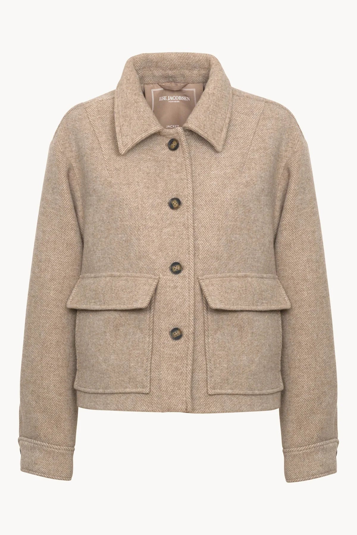 Ilse Jacobsen Short Buttoned Jacket - Greige