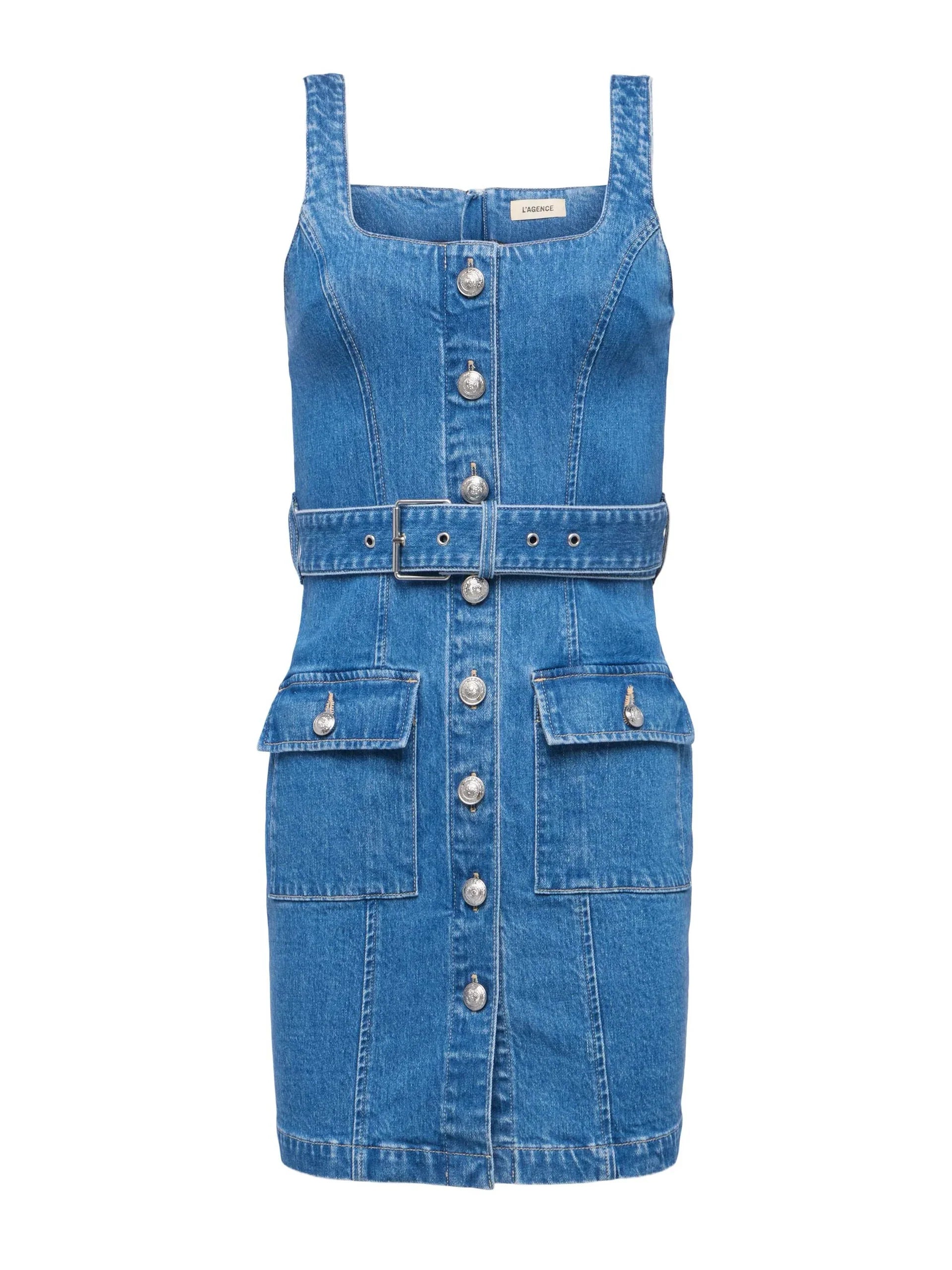 L’Agence Idy Button-Front Dress