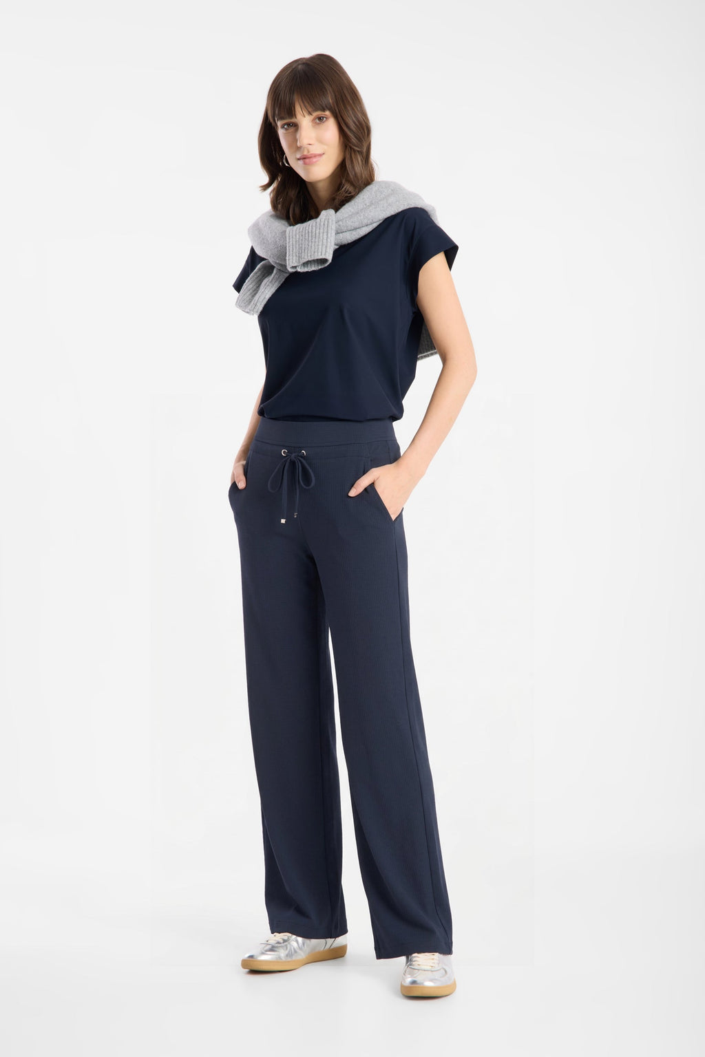 Pantalon droit Raffaello Rossi Candice Bleu marine