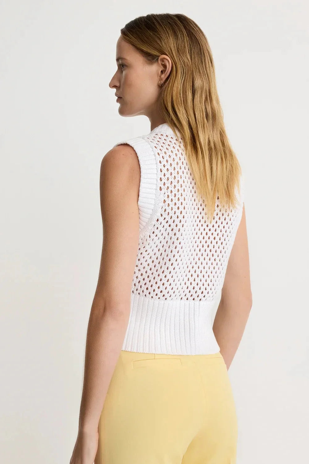 Smythe Mesh Knit Vest White