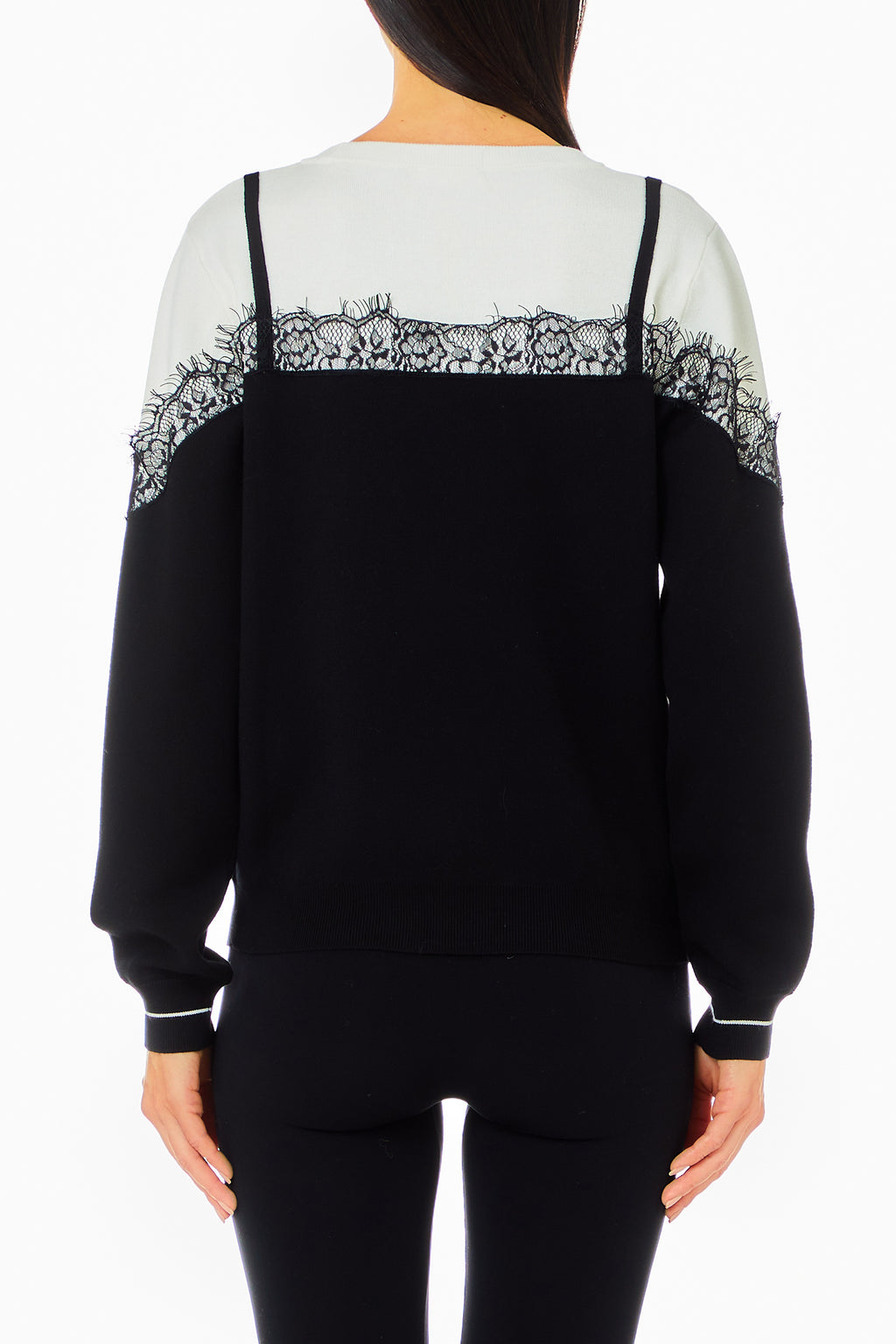 Sweat-shirt à manches longues en maille de coton Liu Jo