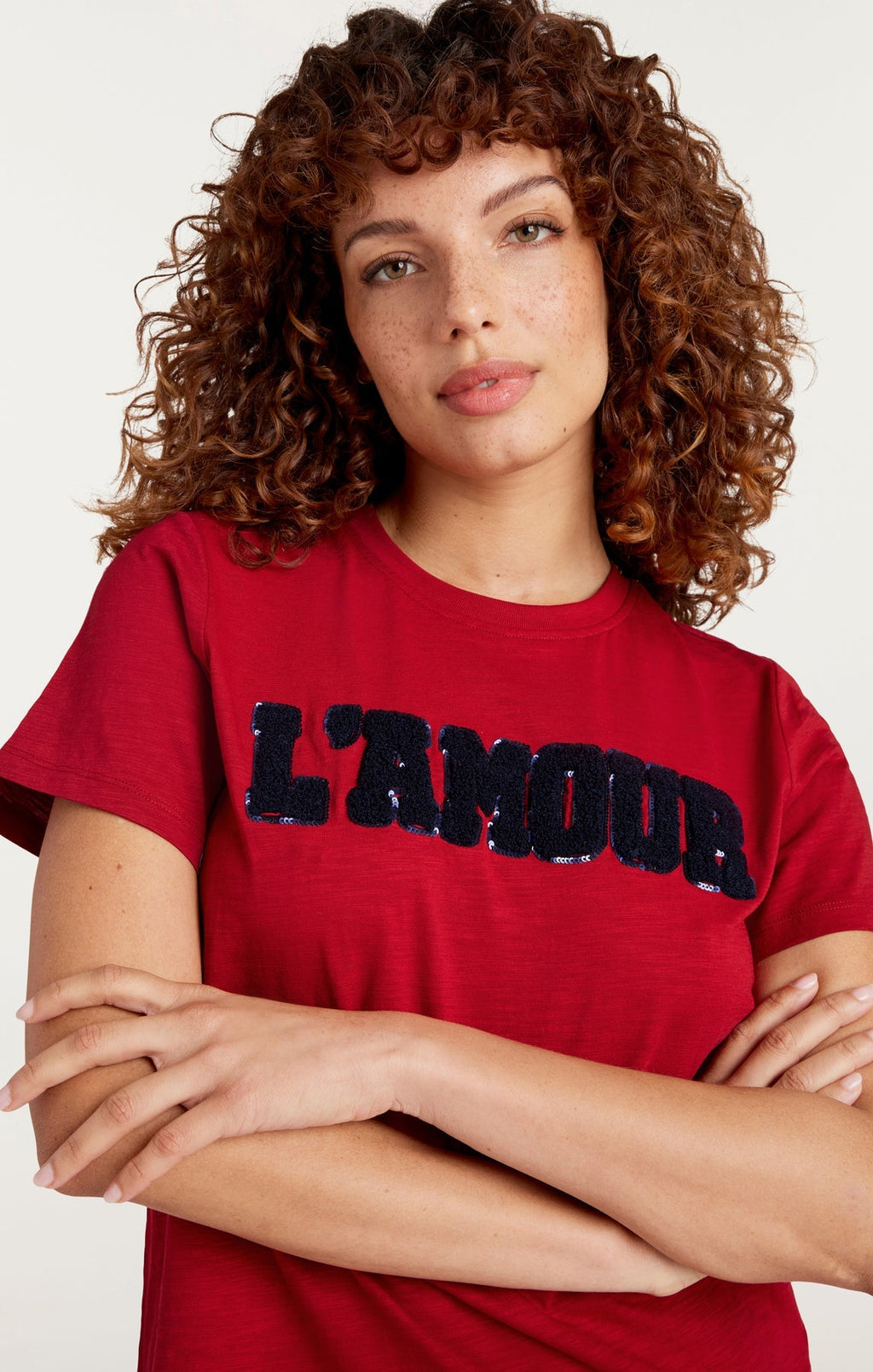 Cinq A Sept Toweled L'Amour Shrunken Tee
