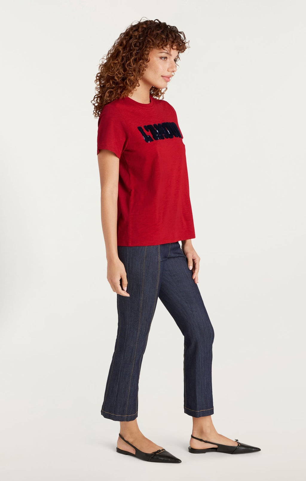 Cinq A Sept Toweled L'Amour Shrunken Tee