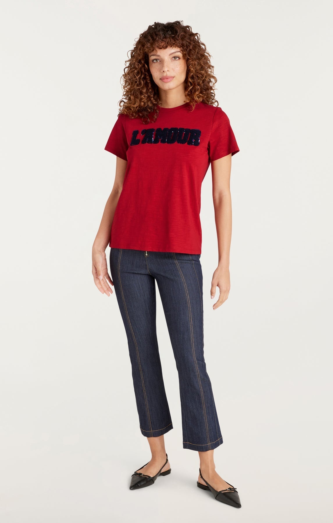 Cinq A Sept Toweled L'Amour Shrunken Tee
