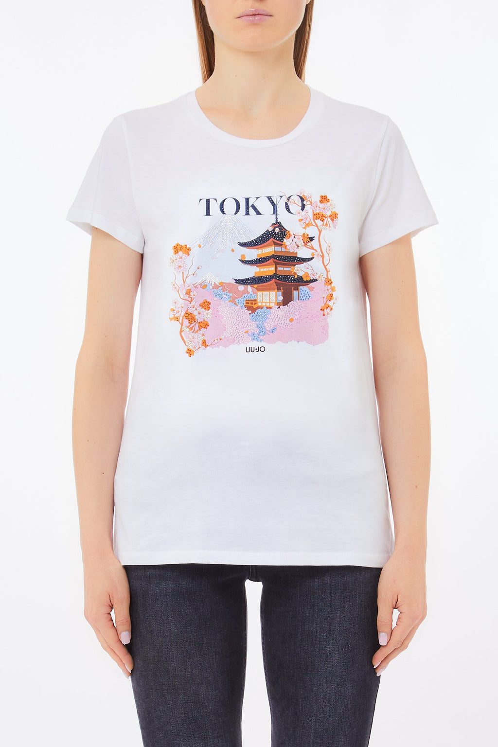 T-shirt en Coton Tokyo Liu Jo avec Imprimé et Strass