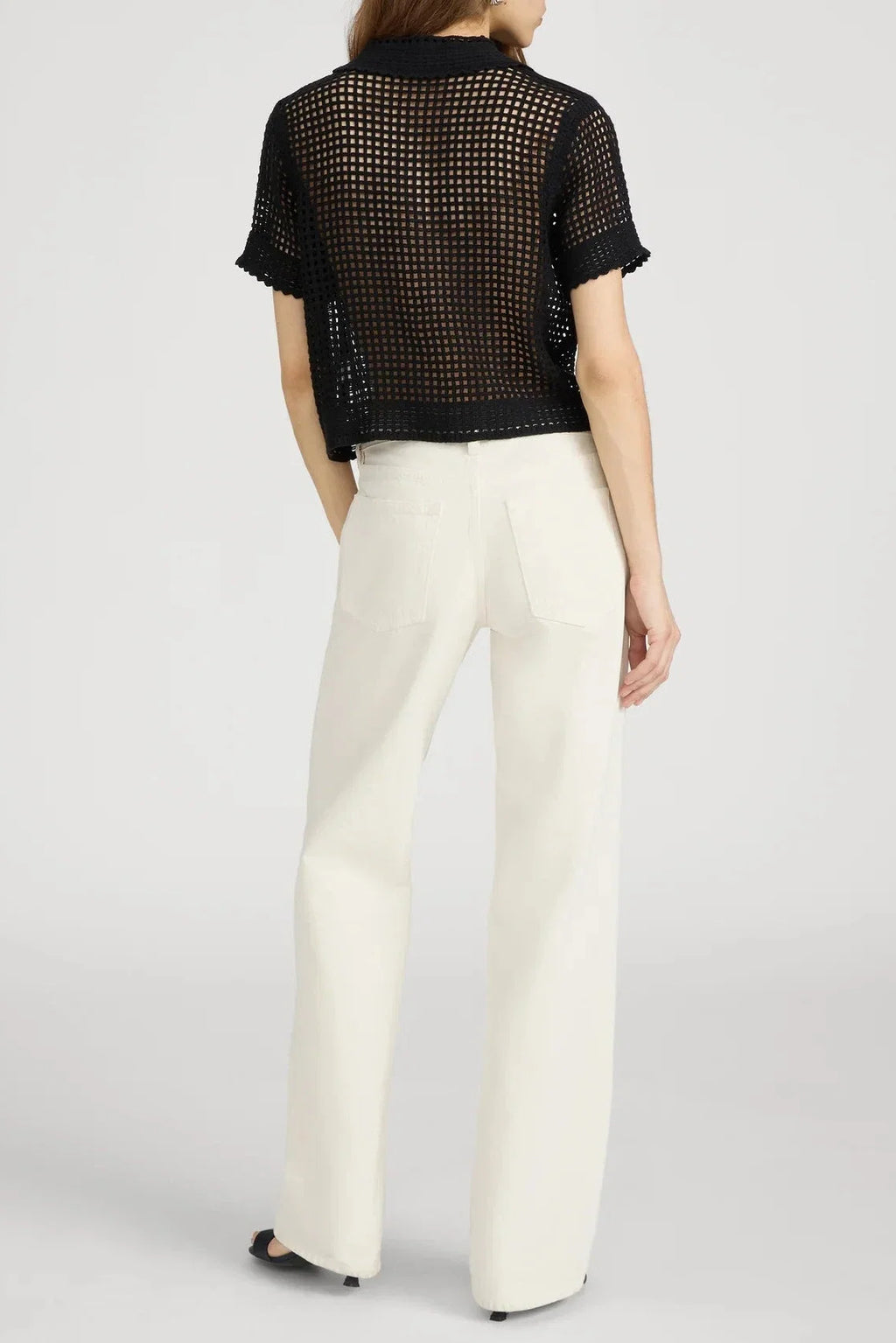 Frame The Crochet Top Black