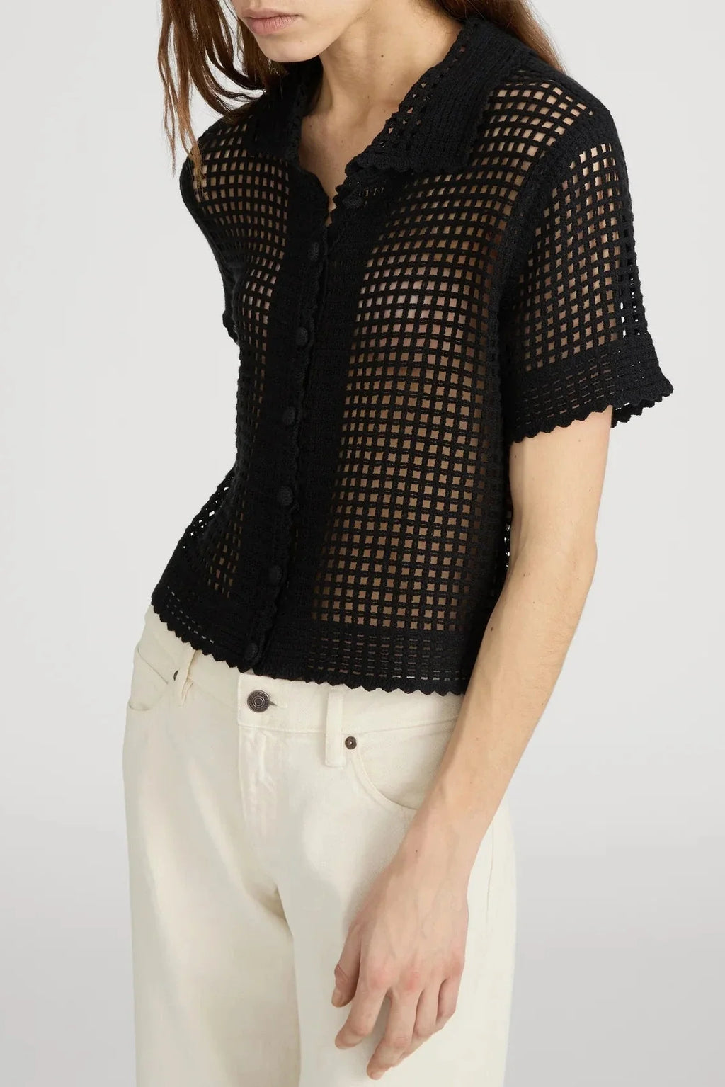 Frame The Crochet Top Black