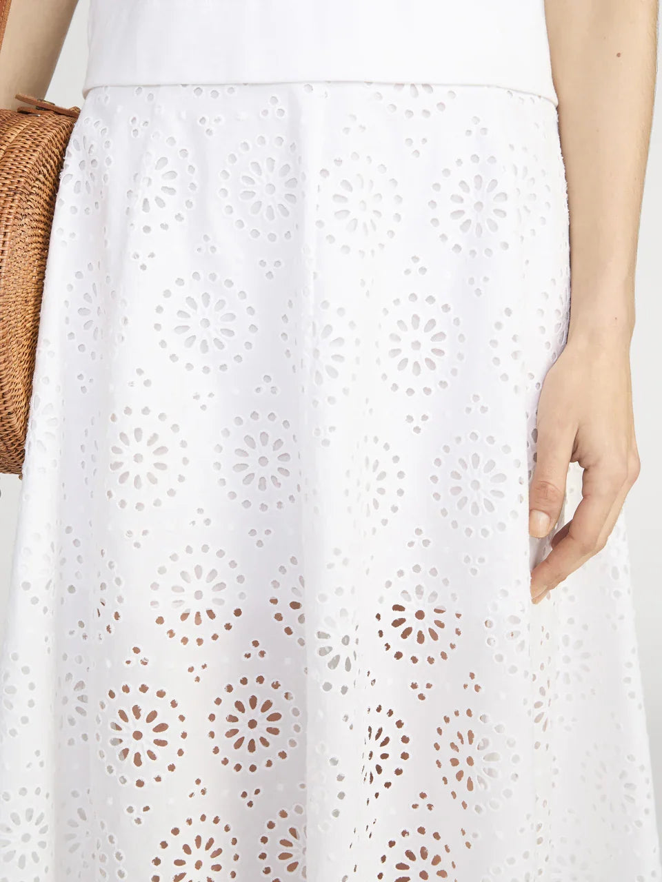 Frame The Solstice Eyelet Skirt White