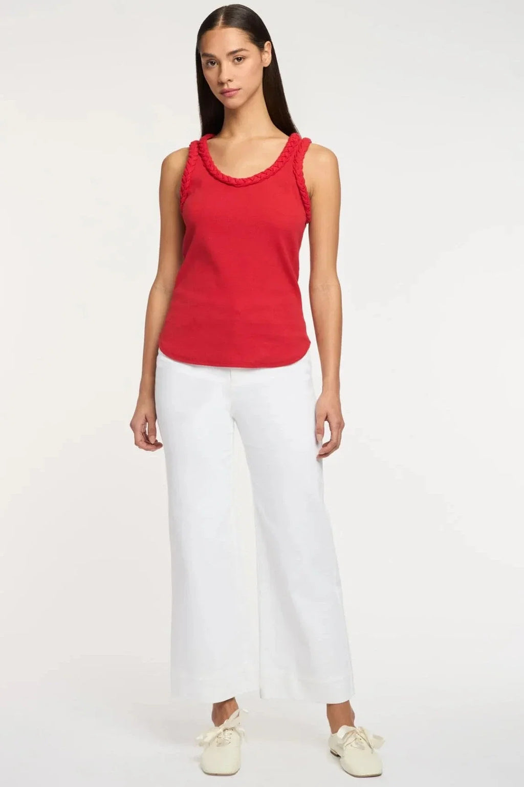 Cinq A Sept Braided Tank Top Goji Berry