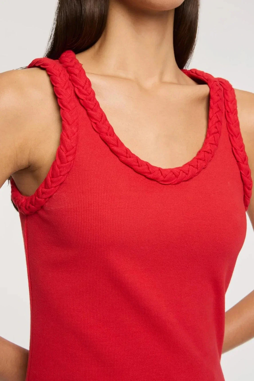 Cinq A Sept Braided Tank Top Goji Berry