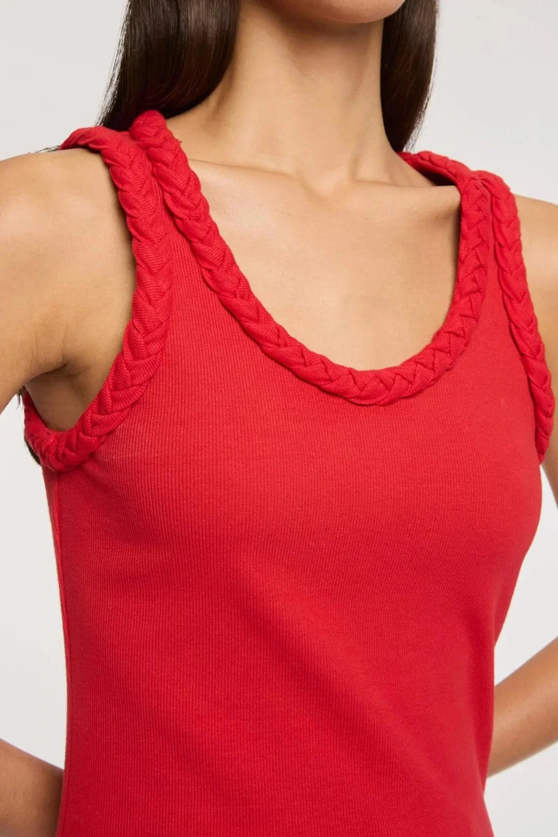 Cinq A Sept Braided Tank Top Goji Berry