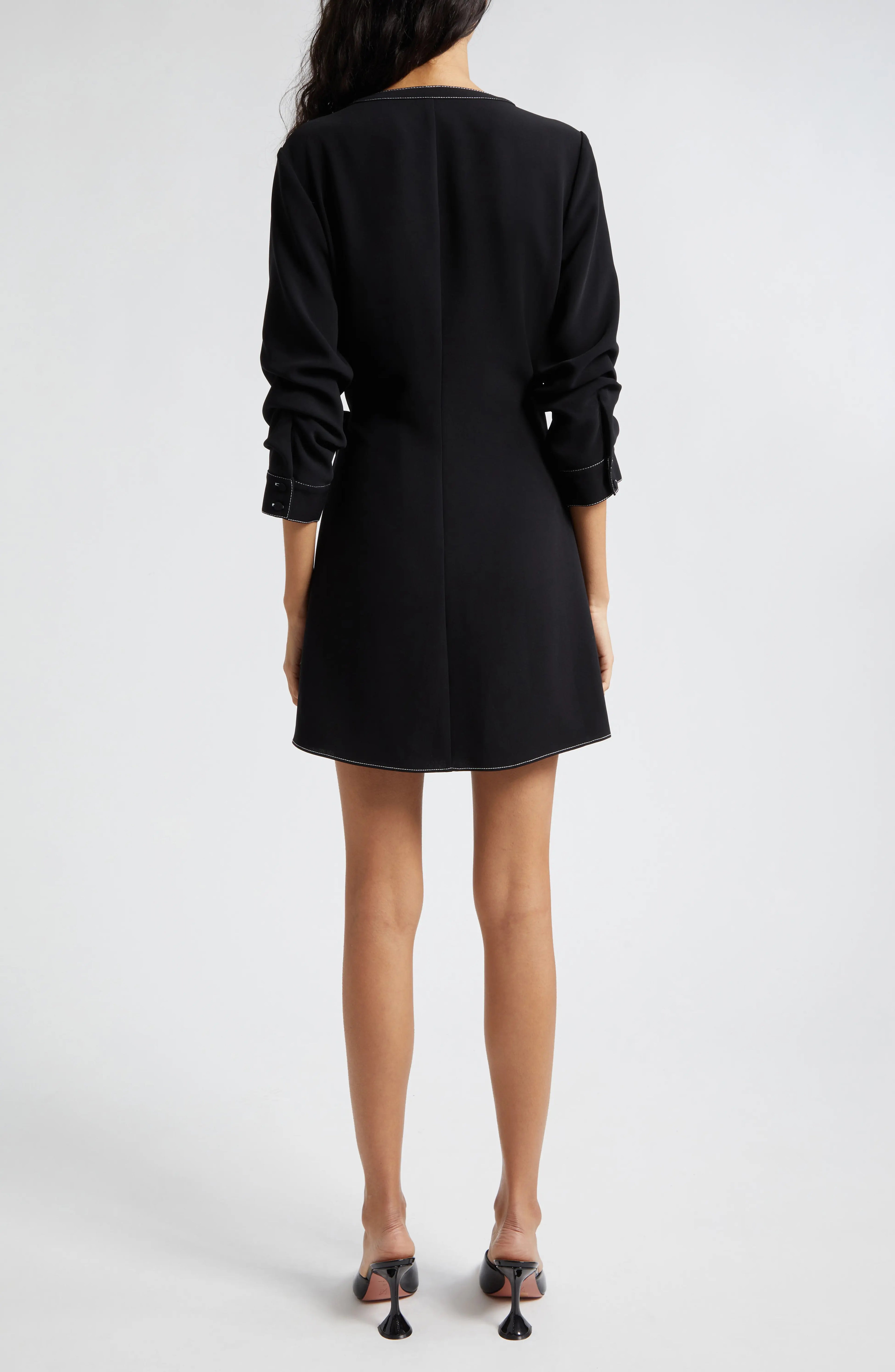 Cinq A Sept Chelsea Topstitch Detail Wrap Minidress
