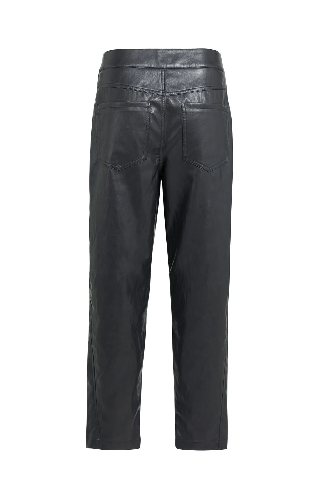 YAYA Pantalon en similicuir coupe carotte avec détails de coutures